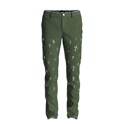 Green Cross Charm Denim